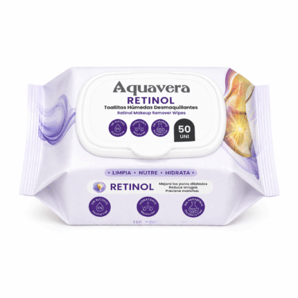 Aquavera Make-up Remover Wipes Retinol 50 stuks – reinigende make-up doekjes