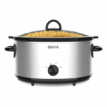 Kitchen Elite slow cooker 7 quart met keramische binnenpan en glazen deksel zwart