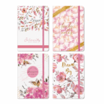 Notitieboek met Roze Bloemen Print - 14×21 cm