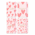Notitieboek met Roze Harten Print - 14×21 cm