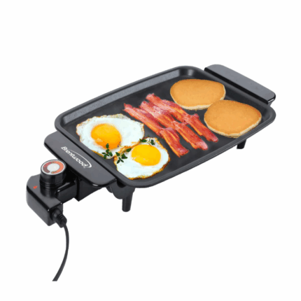 Brentwood elektrische bakplaat 1200W met keramische antiaanbaklaag zwart