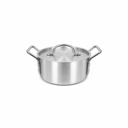 Aluminium pot met deksel 14 cm zilverkleurige kookpot