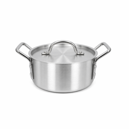 Aluminium pot met deksel 18 cm zilverkleurige kookpot