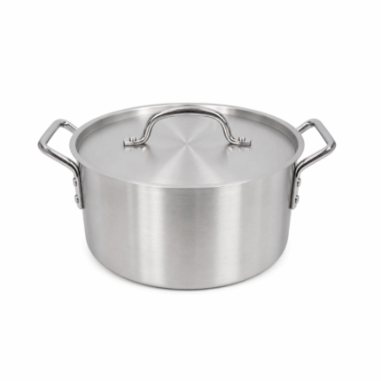 Aluminium pot met deksel 22 cm zilverkleurige kookpot