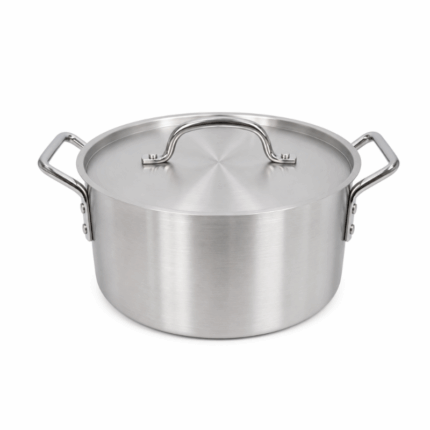 Aluminium pot met deksel 24 cm zilverkleurige kookpot