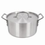 Aluminium pot met deksel 26 cm zilverkleurige kookpot