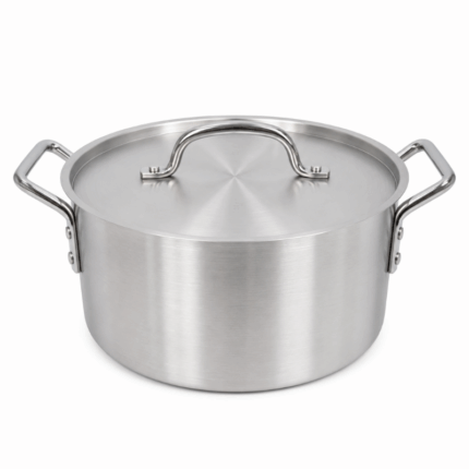 Aluminium pot met deksel 26 cm zilverkleurige kookpot