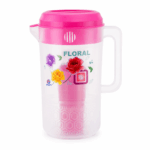 Plastic Karaf met 4 Drinkbekers Floral - Diverse Kleuren