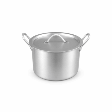 Aluminium kookpot met deksel van 22 cm en stevige handgrepen