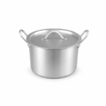 Aluminium kookpot met deksel van 24 cm en stevige handgrepen