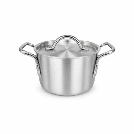 Aluminium kookpot met deksel van 16 cm en stevige handgrepen