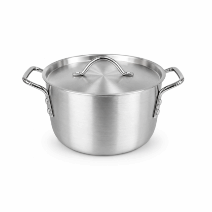 Aluminium kookpot met deksel van 22 cm en stevige handgrepen