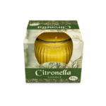 Citronella geurkaars 85 gram in glazen houder verpakking