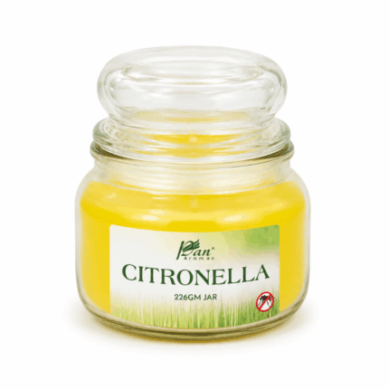 Pan Aromas citronella geurkaars 226 gram in glazen pot met deksel