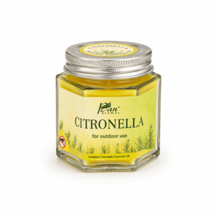 Pan Aromas citronella geurkaars met deksel in glazen pot