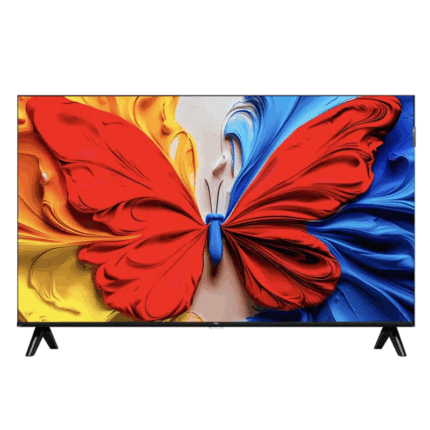 TCL 43 inch QLED Full HD Smart televisie met Google TV en modern zwart design.