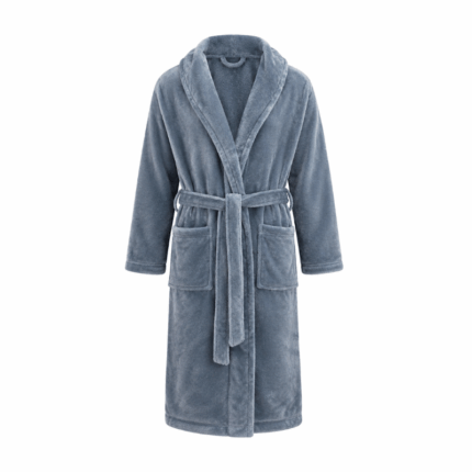 Elegant Home fleece badjas roze met tailleband en zakken