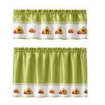Elegant Home groen keukengordijn met decoratieve fruitprint