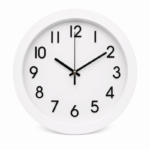 Times wandklok 25 cm rond wit met zwarte cijfers stille quartz klok modern design