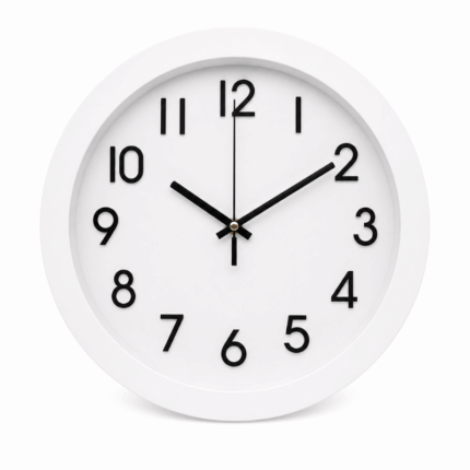 Times wandklok 25 cm rond wit met zwarte cijfers stille quartz klok modern design