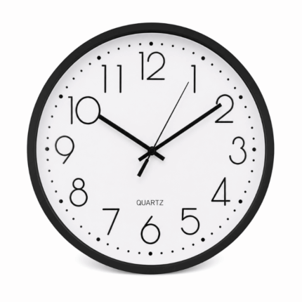 times wandklok 35 cm zwart wit moderne stille quartz klok met grote cijfers