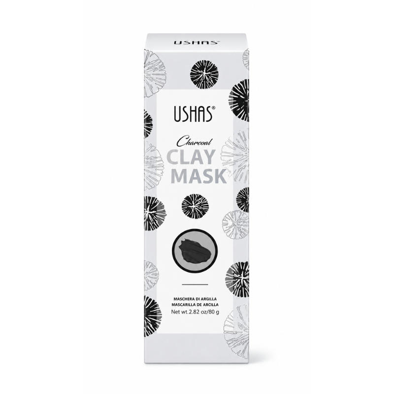 6924372659335 Ushas Clay Mask Charcoal 80 Gram - Diep Reinigend Gezichtsmasker
