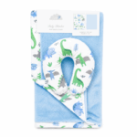 Cloud 9 babydeken set met U-vorm kussen blauw 76x101 cm met print