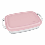Nadir rechthoekige glazen ovenschaal met deksel 3.5 liter transparant 37.1x23.2x8 cm