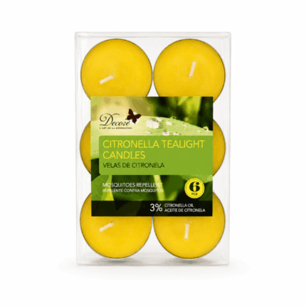 Decore citronella theelichtjes 6 stuks tegen muggen