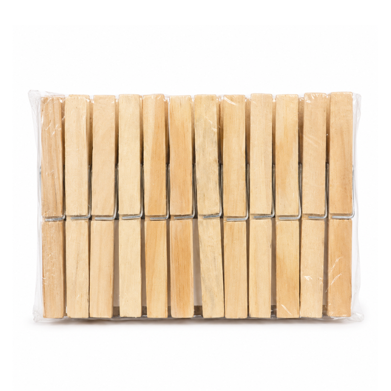 85130 Gederlim houten wasknijpers set van 24 stuks op witte achtergrond