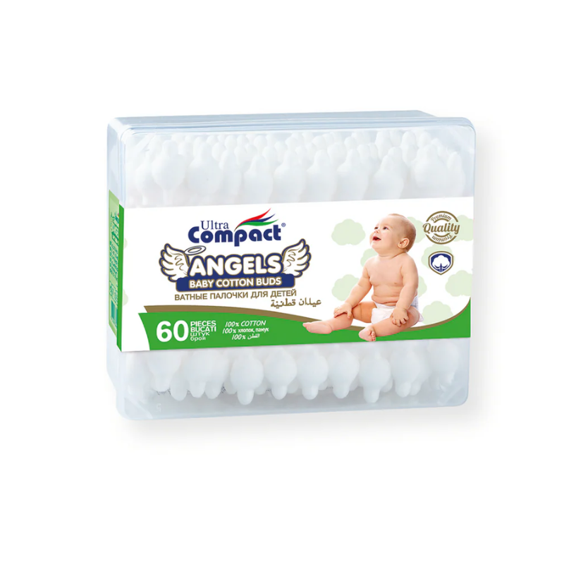 8697420530303 Ultra Compact baby wattenstaafjes 60 stuks