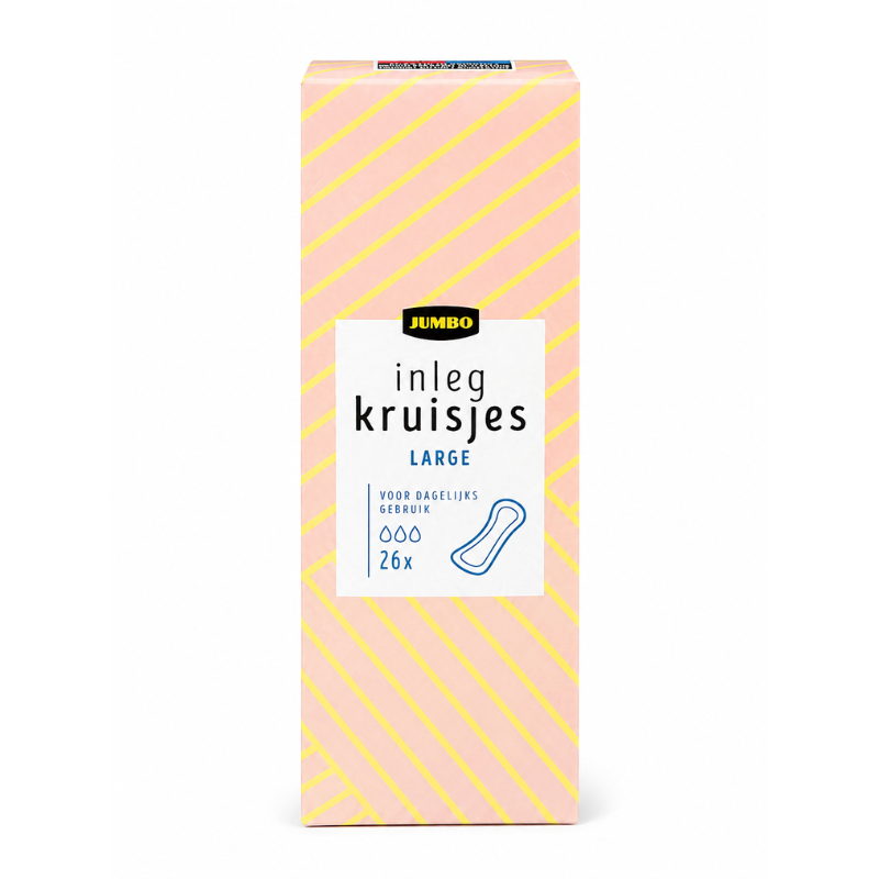 8718452693337 Jumbo Inleg Kruisjes Large 26 Stuks verpakking op witte achtergrond