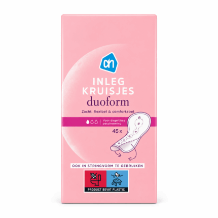Albert Heijn Inlegkruisjes Duoform 45 Stuks verpakking op witte achtergrond