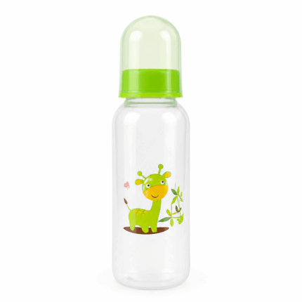 vPlastiek papfles 8 oz babyfles met giraffe print en tuit diverse prints