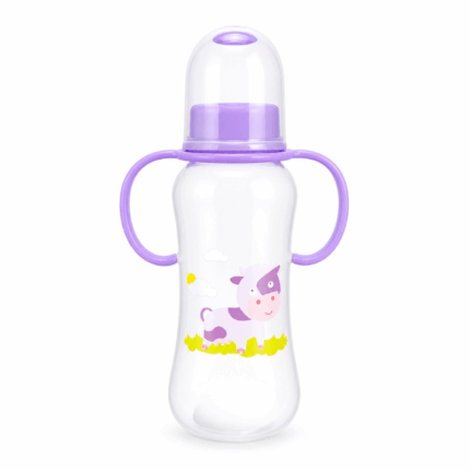 Plastiek papfles met handvat 8 oz babyfles met tuit en walvis print diverse prints