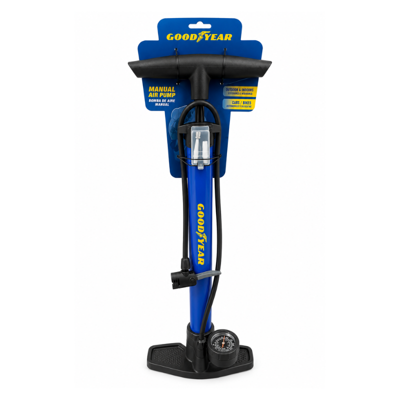 9912304608 Goodyear manual air pump met drukmeter voor auto en fietsbanden