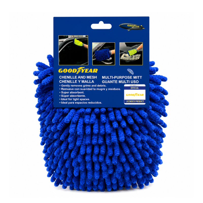 99190138062 Goodyear multi-purpose chenille microfiber wash mitt in blauw