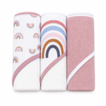 Baby badhanddoek met capuchon 76x76 cm met walvis design en zachte stof in diverse kleuren