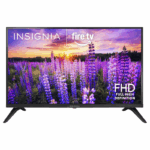 Insignia 40 inch LED Full HD Smart televisie met modern zwart design en slimme streamingfuncties.