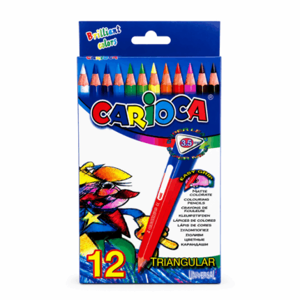 Carioca kleurpotloden driehoekig 12 stuks met 3.5 mm kern en diverse kleuren