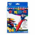 Carioca kleurpotloden driehoekig 24 stuks met 3.5 mm kern en diverse kleuren