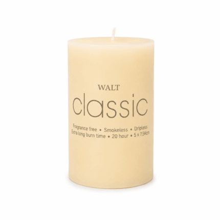 Walt Classic crème stompkaars van 5x7.5 cm op witte achtergrond