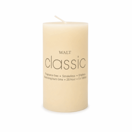 Walt Classic crème stompkaars van 5x10 cm op witte achtergrond