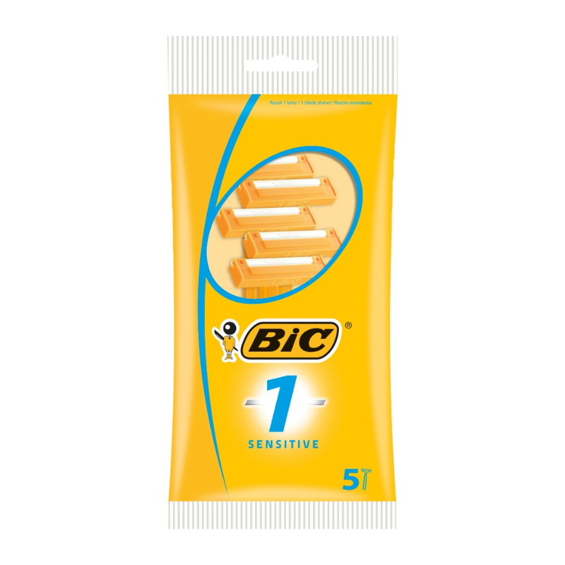 141211 BIC Wegwerp Scheermesjes 1 Sensitive – 5 Stuks - Afbeelding 1